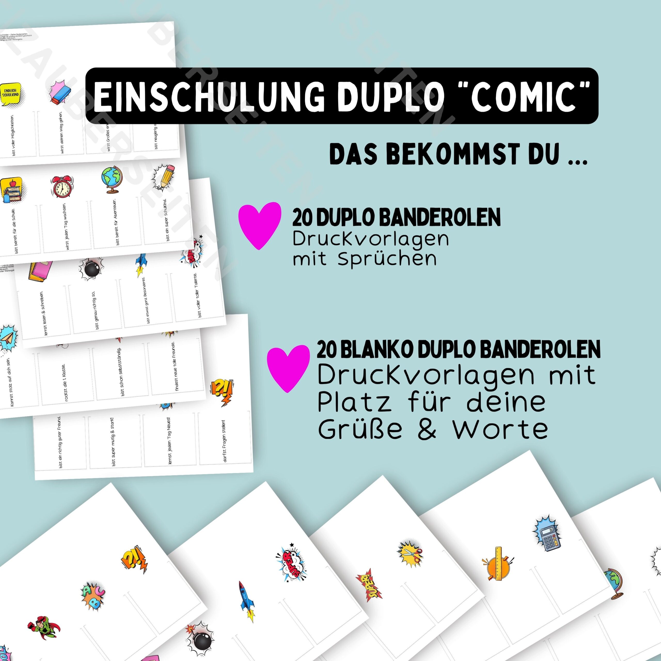 Duplo Banderole & Etiketten "Endlich Schulkind" – Bild 6